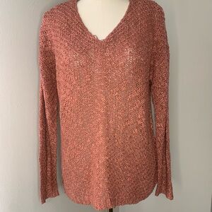 Taylor & Sage Women's Deep Mango V-Neck Knitted Sweater